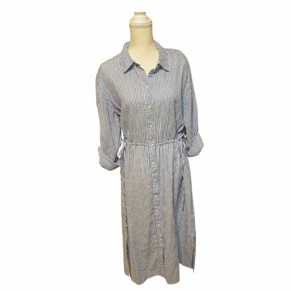 H&M LINEN-BLEND SHIRT DRESS - Picture 4 of 8